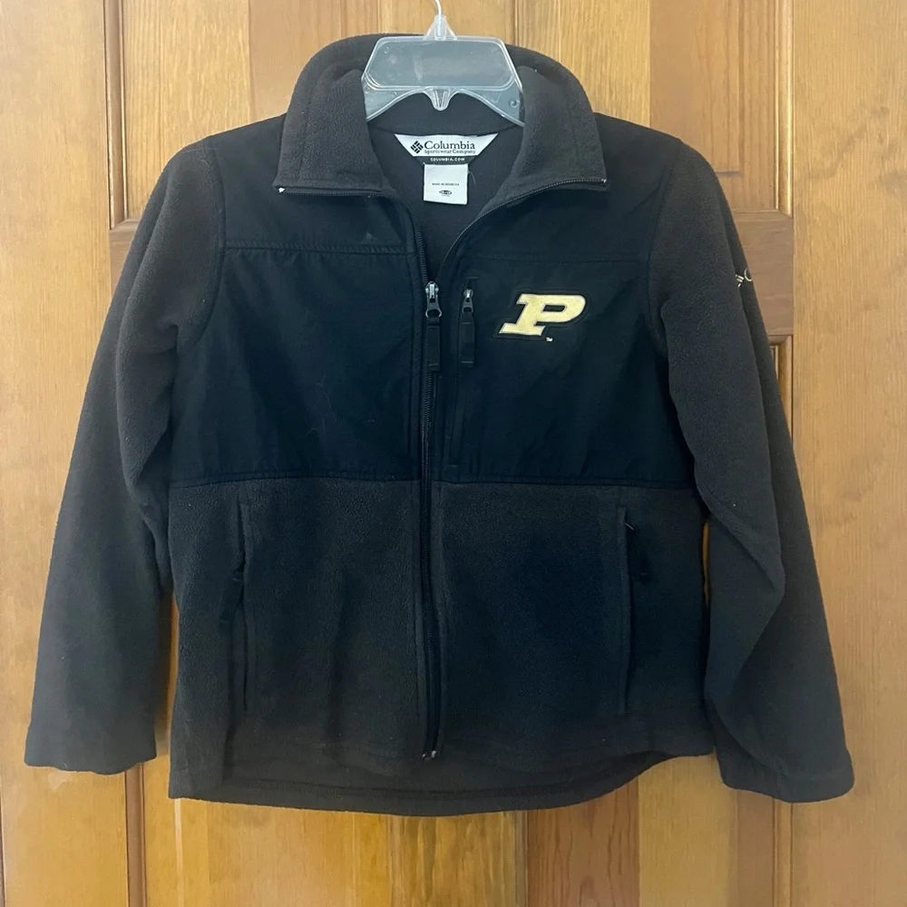Columbia Purdue University Fleece‎ Full Zip Jacket Youth 10/12 Black and Gold
